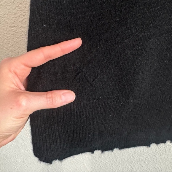 Zadig & Voltaire Cici Patch Cashmere Sweater Black Small Casual Relaxed Boho - Picture 4 of 10